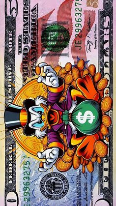 a money bill with an image of goofy and friends on it