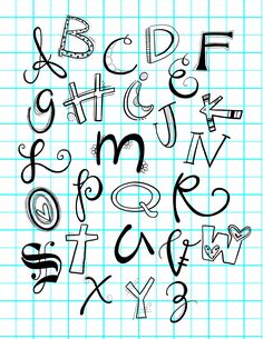 the letters are drawn on a sheet of paper