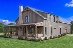 Barn Plan: 2,782 Square Feet, 4 Bedrooms, 3 Bathrooms - 041-00341 50x50 House Plans Layout, Narrow Barndominium Floor Plans, 4 Bedroom Barndominium Floor Plans, Rectangle House Plans, Barndo House, Barndo Plans, Barn Homes Floor Plans, Pretty Houses