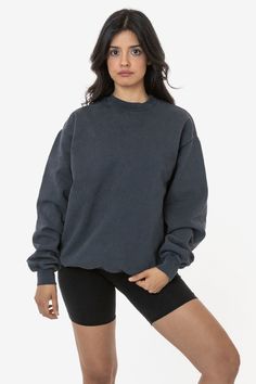 Made from a luxurious 14oz fleece, this crewneck is incredibly soft and warm, yet still breathable and moisture-wicking. The loose fit allows for a full range of motion, making it perfect for everything from running errands to lounging around the house. The ribbed cuffs and hem keep the cold out.This hoodie is Garment Dyed.Our garment-dyed crewneck sweaters are dyed after they're sewn, which gives them a more durable and even color, including in the stitching and ribbing. This also means they'll have less shrinkage and colors will stay true after repeated washings.Features: Made from our premium 14oz heavyweight fleece to keep you warm Essential crewneck styling perfect for all occasions Loose fit for a full range of motion Ribbed cuffs and hem to keep the cold out Knitted, cut, sewn, and Lace Knitwear, Los Angeles Apparel, Kids Garments, Garment Industry, Denim Sweater, Sweater Jumpsuit, Leather Denim, Sleeveless Vest, Active Wear Leggings