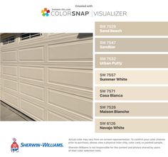 an image of a white garage door with the words colorsnap visualizer on it