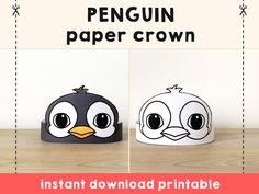 the penguin paper crown is ready to be made