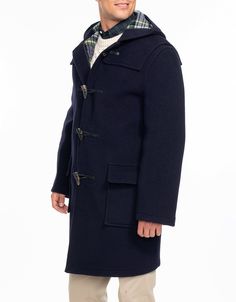 Navy Duffle Coat | Men's Coats and Dress Clothes - J. Press Mens Long Jacket, Collar Bar, Ivy Style, Casual Outerwear, Duffle Coat, Business Suit, Sweaters And Jeans, Mens Shirt Dress, Mens Coats