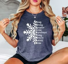 Snowflakes shirt,Snow Day shirt,Winter shirt,Christmas Snow shirt,Snow shirt,Christmas shirt women,Christmas crewneck,Cute Snowflake tee https://etsy.me/349fSXd  PRODUCT DESCRIPTION WARNING: Please be aware these shirts are unisex model, for women suggested 1 (or 2) size down. Please check the colors and sizes on the images! .: Retail fit .: 100% Soft cotton (fibre content may vary for different colors) .: Light fabric (4.2 oz/yd² (142 g/m .: Tear away label .: Runs true to size Machine wash: wa Chinese New Year Outfits, Diy Christmas Costumes, Abc Countdown, Christmas Shirt Women, Snowflake Shirt, Chinese New Year Outfit, Personalized Christmas Shirts, Cricut Inspiration, Htv Projects