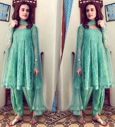 Short Frock With Shalwar, Anarkali Dress With Dupatta, Party Dresses Pakistani, Frocks For Women Party, Short Frocks For Women, Eid Dresses For Girl, Dress With Dupatta, Frocks For Women, Turquoise Clothes