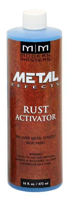 metal rust activator in a bottle on a white background