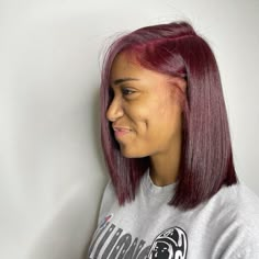 Burgundy Hair Dye, Easy Curly Hair, Pressed Natural Hair, Silk Press Natural Hair, Girl Hair Colors, Dyed Natural Hair, Pretty Hair Color