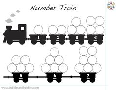 the number train worksheet for children to learn numbers