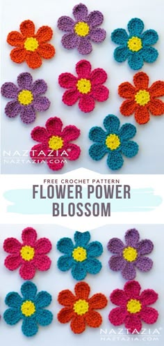 Crochet Flowers Flower Applique Patterns Crochet, Cute Crochet Flowers Free Pattern, Crochet Flower Easy Step By Step, Crochet Groovy Flower, Crochet 70s Flower, Crochet Flower Magnets, Crochet Flower Motif Pattern, Free Crochet Flower Applique Pattern, Easy Crochet Daisy Pattern Free