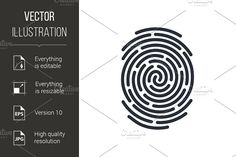 a fingerprint with the word illustration on it