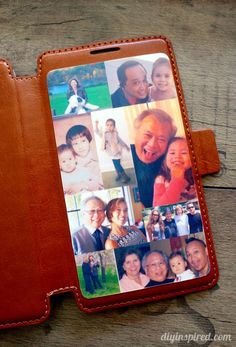 an iphone case with photos on it