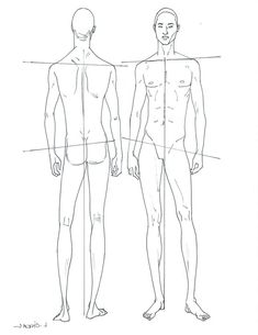 a drawing of two men standing next to each other