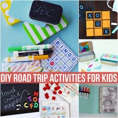 the collage shows different activities for kids to do with their teacher's school supplies