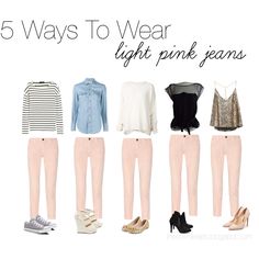 Pink Jeans Outfit Spring, Rose Pink Pants Outfit, What To Wear With Light Pink Pants, What To Wear With Pink Jeans, Spring Fashion 2023 Women, What To Wear With Pink Pants, Rose Pants Outfit