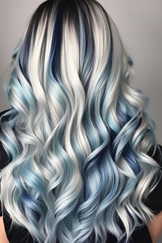 Blonde Hair Blue Underlayer, Blonde Hair With Blue Lowlights, Cute Hair Dye, Light Blue Hair Color, Blond Shades, Hair On Brown Skin, Tan Skin Natural, Dyed Hairstyles