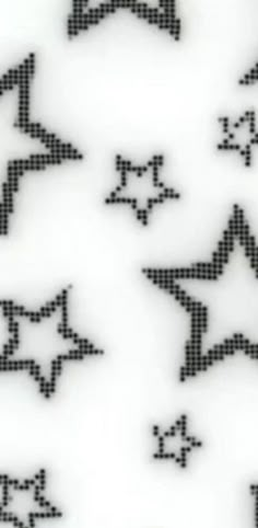 black and white stars are arranged in the shape of small dots on a white background