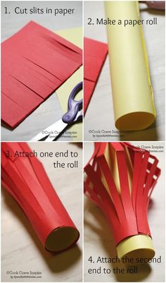 instructions to make a paper roll lantern