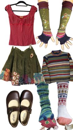 Outfit Ideas Maximalist, Whimsy Twee Clothing, Trinketcore Outfit, Igari Clothes, Whimsicraft Outfit, Whimsical Twee Outfits, Twee Outfits Fall, Whimsy Twee Fashion, Whimsy Twee Aesthetic