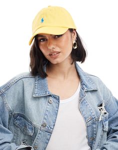 Accessories fra Polo Ralph Lauren Stylet fra top til tå Logodesign Rund puld Buet skygge Justerbar rem Sporty Yellow Baseball Cap With Curved Brim, Ralph Lauren Cap Aesthetic, Playful Yellow Cap, Ralph Lauren Cap, Polo Ralph Lauren Baseball Cap, Converse Chuck Taylor White, Ralph Lauren Style, Skorts, Dress Bra