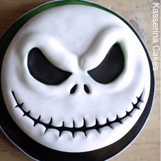 a cake decorated to look like jack skellingy