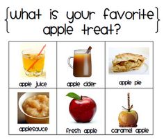 what is your favorite apple treat? with pictures of apples, cinnamon and ice cream