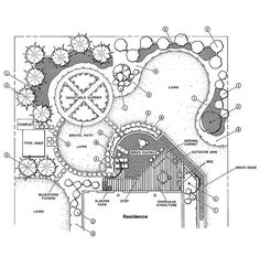 a drawing of a garden design