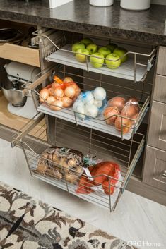 an open cabinet filled with lots of food