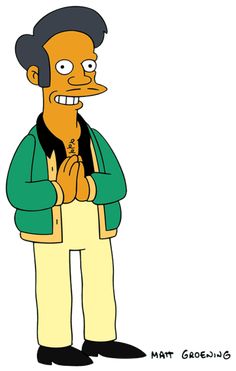 the simpsons character is standing with his hands clasped in front of his chest and eyes closed