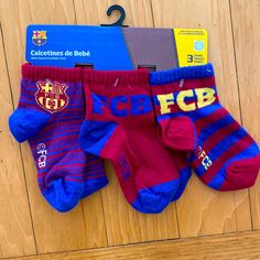 Official Fc Barcelona Futbol Club Bara Soccer Toddler Boys 3 Pair Set Socks Size 12/24 Mos Set Socks, Barcelona Jerseys, Barcelona Futbol Club, Boys Gift, Club Bar, Boys Set, Boy Clothes, Dream Board, Fc Barcelona