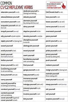 Advanced Reflexive Verbs Advanced Verbs In English, C1 Vocabulary English, C2 Vocabulary List, C1 Vocabulary List, English C2 Vocabulary, C2 English Vocabulary, English C1 Vocabulary, C2 Vocabulary, C1 Vocabulary