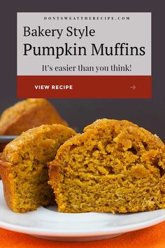 a white plate topped with pumpkin muffins on top of a table