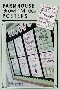 a poster with words on it that say, farm house growth minds and grow posters