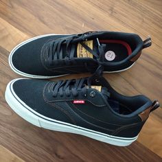 Levi's Lance Lows Brand New Never Worn Levi's Black Round Toe Sneakers, Black Boat Shoes, Boat Sneakers, Canvas Boat Shoes, Denim Sneakers, Canvas Loafers, Deck Shoes, Casual Loafers, Brown Shoe