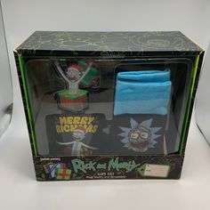 the rick and mort gift set is in its box