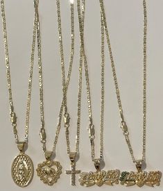 Gold layered women Necklace sets , each necklace is 18".  These can last a year longer with proper care. Water exposure is fine. Gold Layered Necklaces, Gold Layered Necklace, Real Gold Chains, Chain Heart, Necklace Cross, Layered Necklace Set, Necklace Sets, Cross Chain, Women Necklace