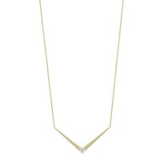 Catch everyone's attention when you wear this Stella Valentino lab-created moissanite chevron necklace. Catch everyone's attention when you wear this Stella Valentino lab-created moissanite chevron necklace. Drop length: 2.1 in. Chain length: 16 in. + 2-in. extender Chain type: cable, link Metal: sterling silver Plating: 14k gold Finish: polished Packaging: boxedSTONE DETAILS Stone type: lab-created moissanite Total weight: 1/3 ct. Center stone size: 5 mm Shape: round Setting: prong Gemstones ma Silver Lab, Chevron Necklace, Layering Necklace, Antique Jewellery, Chain Lengths, Layered Necklaces, Chain Length, Gold Finish, Size 16