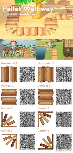 the instructions for how to build a wooden platform in animal crossing game, which is made from