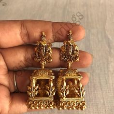 Temple Earrings Gold Jewelry, Krishna Earrings, South Indian Earrings, Indian Wedding Jewelry Sets