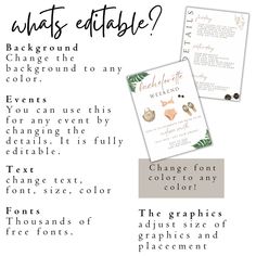 an info sheet with the text what's etable? and other things to include