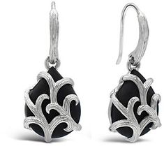 With an entangled design and dark gemstone, let these dangle earrings come into vogue at your next event. From Ariva. Box Pouch, Black Onyx, Pear Shaped, Onyx, Pear, Dangle Earrings, Fine Jewelry, Jewelry Earrings, Pouch