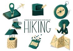 there are many different things that can be seen in this image, including the words hiking