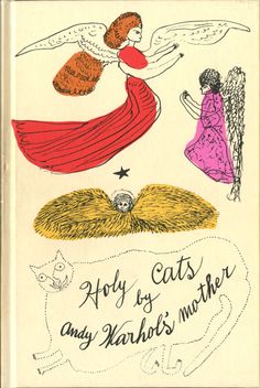 an old children's book with angels and cats