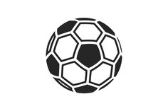 a black and white silhouette of a soccer ball