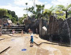 Ian Potter Children's WILD PLAY Garden at Centennial Parklands Playgrounds Architecture, Play Garden, Children Park, Natural Playground, City Kid, Brochure Layout, Children Play, Civic Center, Busy City