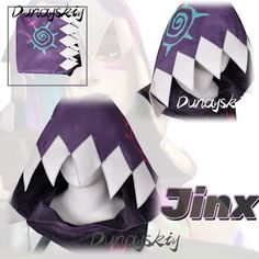 Jinx Cosplay Costume Hood LOL Arcane League of Legends The Loose Cannon Jinx Role Play Prop Purple Cosplay Arcane Isha, Jinx Arcane Outfit, Jinx Cosplay Arcane, Arcane Clothes, Arcane Cosplay, Jinx Cosplay, Play Props, Purple Hats, Arcane League Of Legends