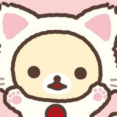 an image of a hello kitty cat with red eyes and paws on it's chest