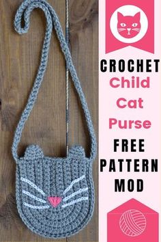 the crochet cat purse is made with yarn