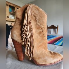 Frye Suede Fringe Booties.Absolutley Perfect Condition.Got Them From Another Posher And They Didnt Fit Me So Im Forced To Reposh Them Suede Fringe Boots, Fringe Booties, Fringe Boots, Suede Fringe, Frye Shoes, Bootie Boots, Ankle Boots, Women Shoes, Boots