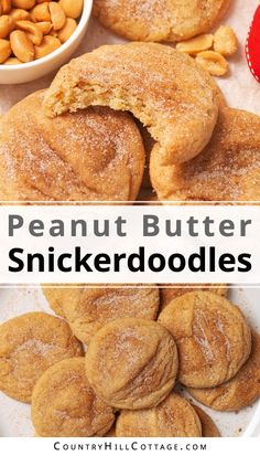 peanut butter snickkerdoodles on a plate with almonds