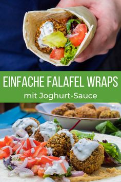 falafel wraps with meat, vegetables and ranch dressing